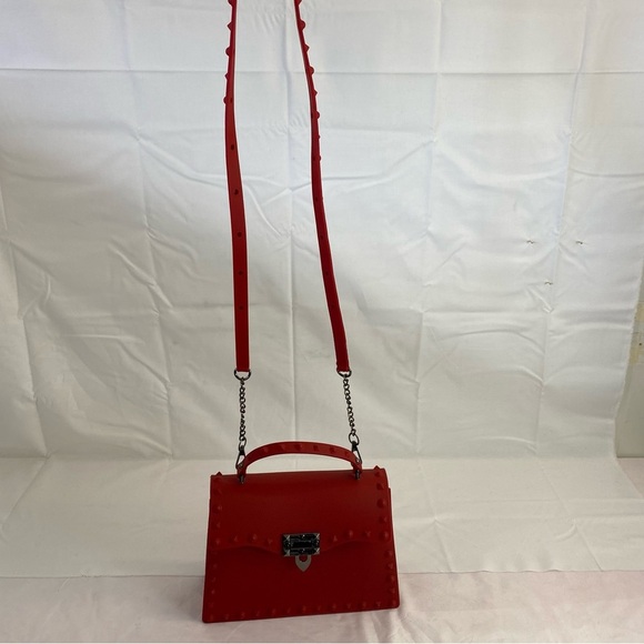 Red Silicone Studded Crossbody Bag - Picture 4 of 9